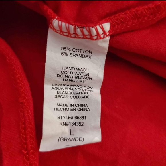 Ambiance Red Bodycon Cut-out Shoulder Blouse Top/ Jr. L - Picture 4 of 5